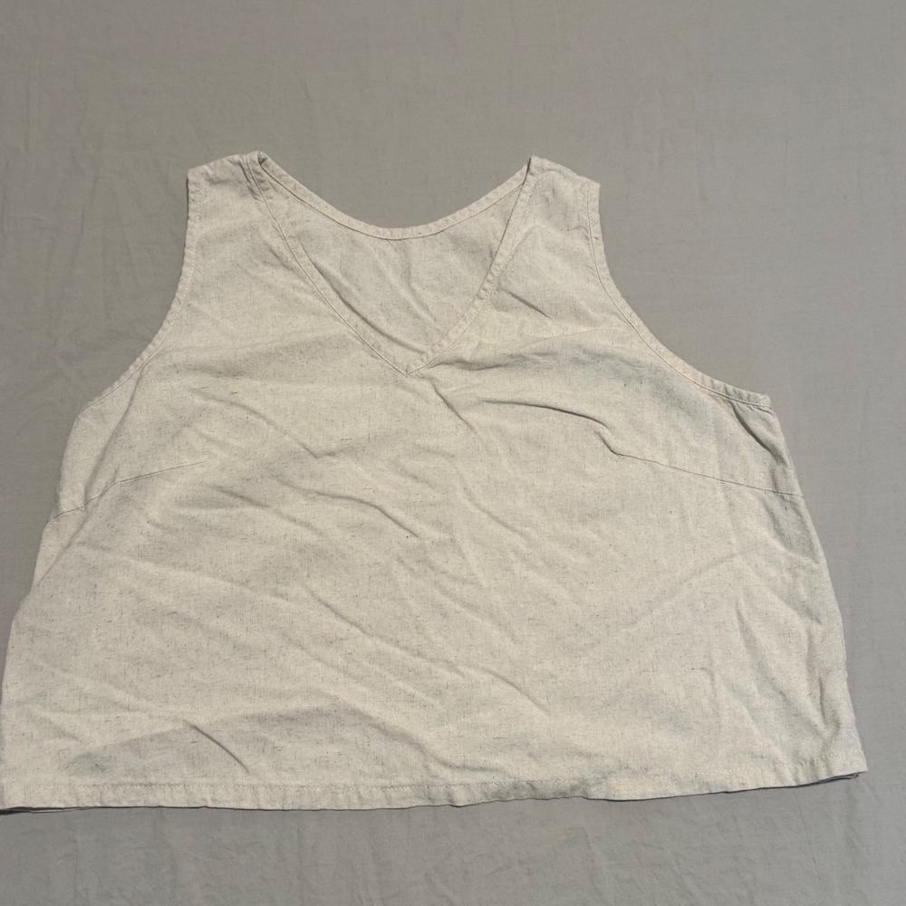 Unbranded Women's Cream Colored Linen/Viscose Tank Size Medium